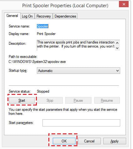 วิธีแก้ไข Print Spooler service is not running