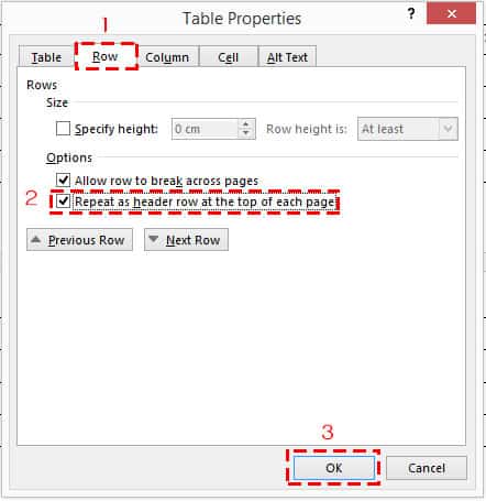 วิธีทำซ้ำให้หัวตารางแสดงทุกหน้า (Repeat Header Rows) ของ Microsoft Word 2013