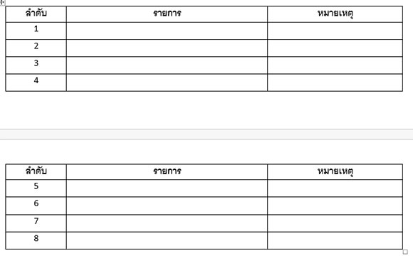 วิธีทำซ้ำให้หัวตารางแสดงทุกหน้า (Repeat Header Rows) ของ Microsoft Word 2013