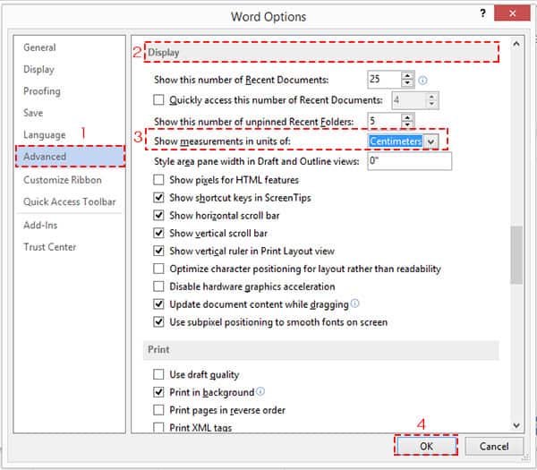 วิธีเปลี่ยนไม้บรรทัด(Ruler) จากนิ้ว(Inches) เป็นเซนติเมตร(Centimeters) ใน Microsoft Word 2013