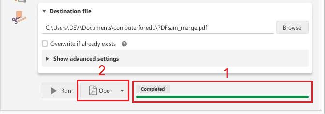 วิธีรวมไฟล์ PDF ด้วยโปรแกรม PDFsam Basic