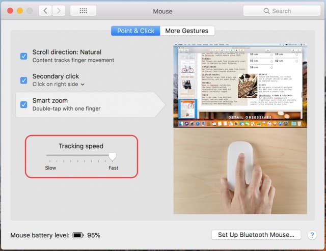 วิธีการตั้งค่าความเร็วการเคลื่อนที่ของเมาส์ใน macOS High Sierra
